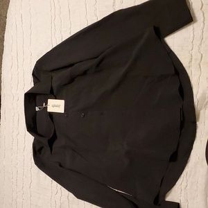 Black stretchy button up women's shirt